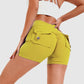 Stretch-Shorts mit hoher Taille und Taschen