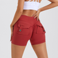 Stretch-Shorts mit hoher Taille und Taschen