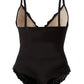 Bodysuit-Shapewear mit tiefem V-Ausschnitt aus Spitze