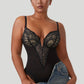 Bodysuit-Shapewear mit tiefem V-Ausschnitt aus Spitze