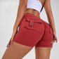 Stretch-Shorts mit hoher Taille und Taschen