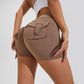 Stretch-Shorts mit hoher Taille und Taschen