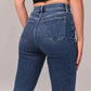 Gestreckte, ausgestellte Jeans mit hoher Taille